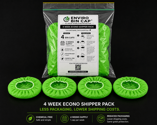 4 Week Econo Shipper Pack – 4 Bin Caps - Fly Proof Wheelie Bin Cover