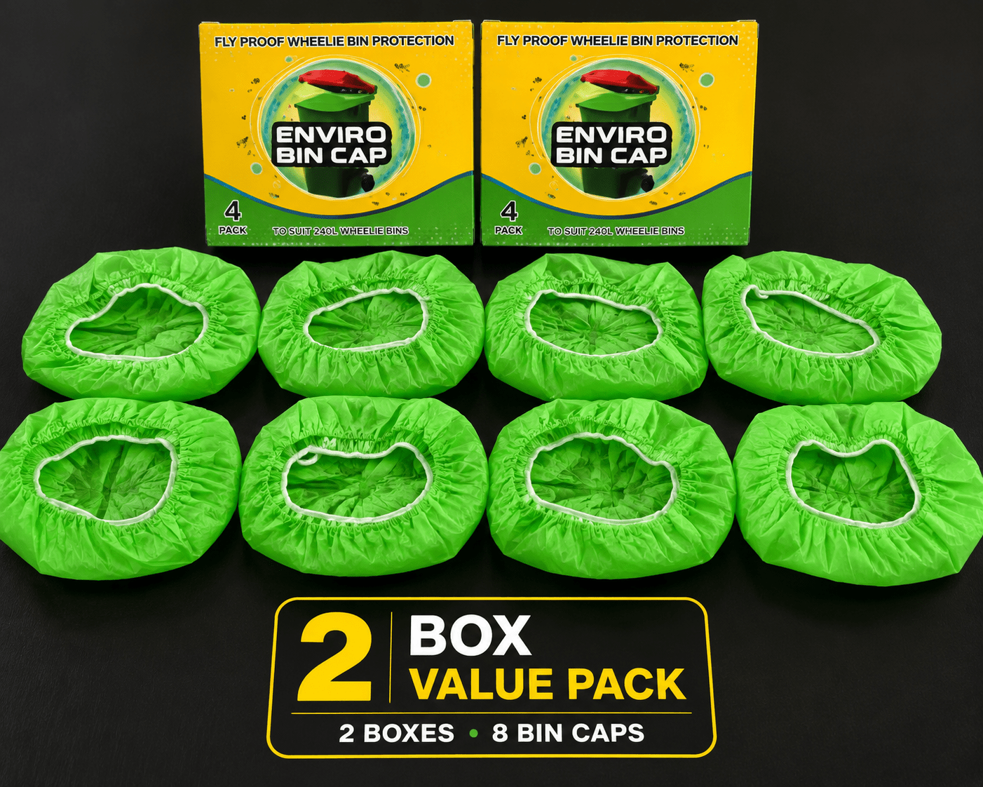 Enviro Bin Cap - 2 month Value Pack (8 Bin Caps) - Fly Proof Wheelie Bin Cover