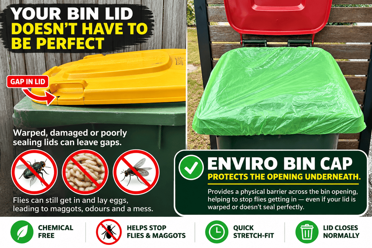 Enviro Bin Cap – Econo Best Value | 8 Bin Caps - Fly Proof Wheelie Bin Cover
