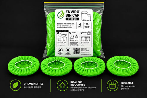 Enviro Bin Cap Indoor – 4 Pack - Fly Proof Wheelie Bin Cover