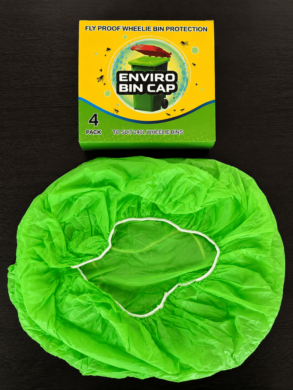 Enviro Bin Cap - Single Box (4 Bin Caps) - Fly Proof Wheelie Bin Cover